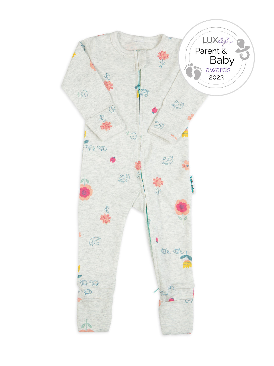 Flower Sleepsuit with Two-Way Zip