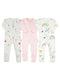 Trio Pack Pinks Sleepsuits with Zipper