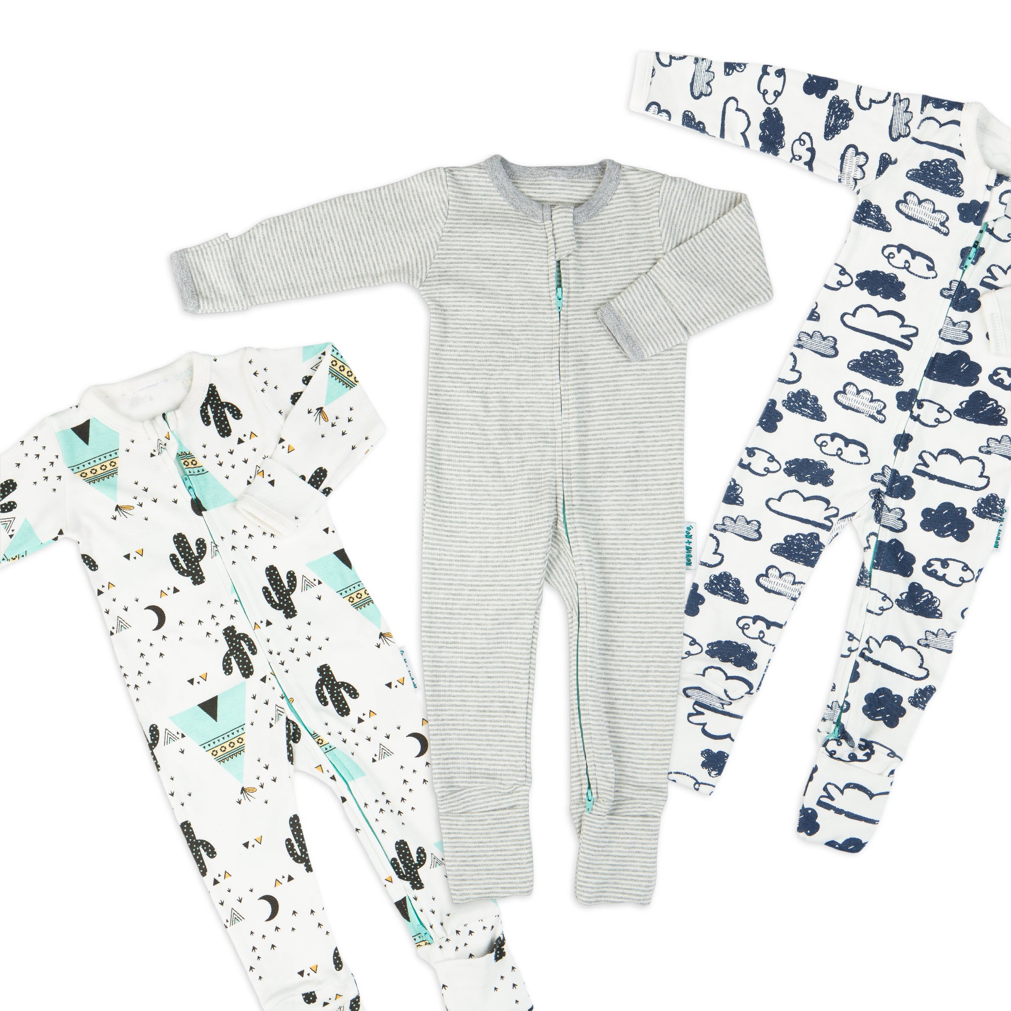 Navy Clouds Sleepsuit with Two-Way Zip