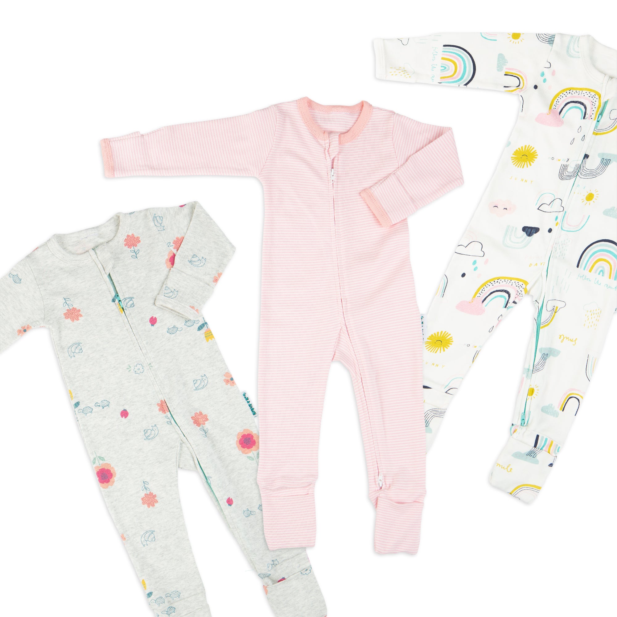 Flower Sleepsuit with Two-Way Zip