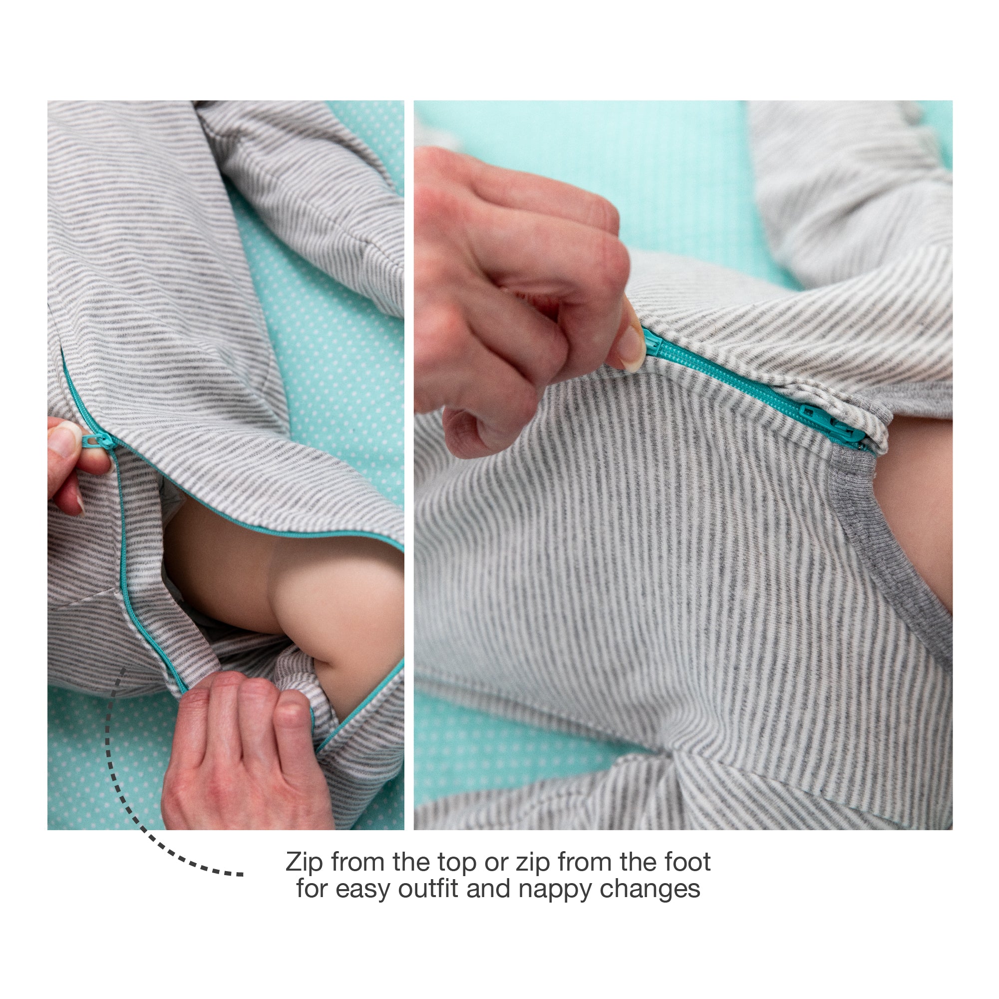 Navy Clouds Sleepsuit with Two-Way Zip