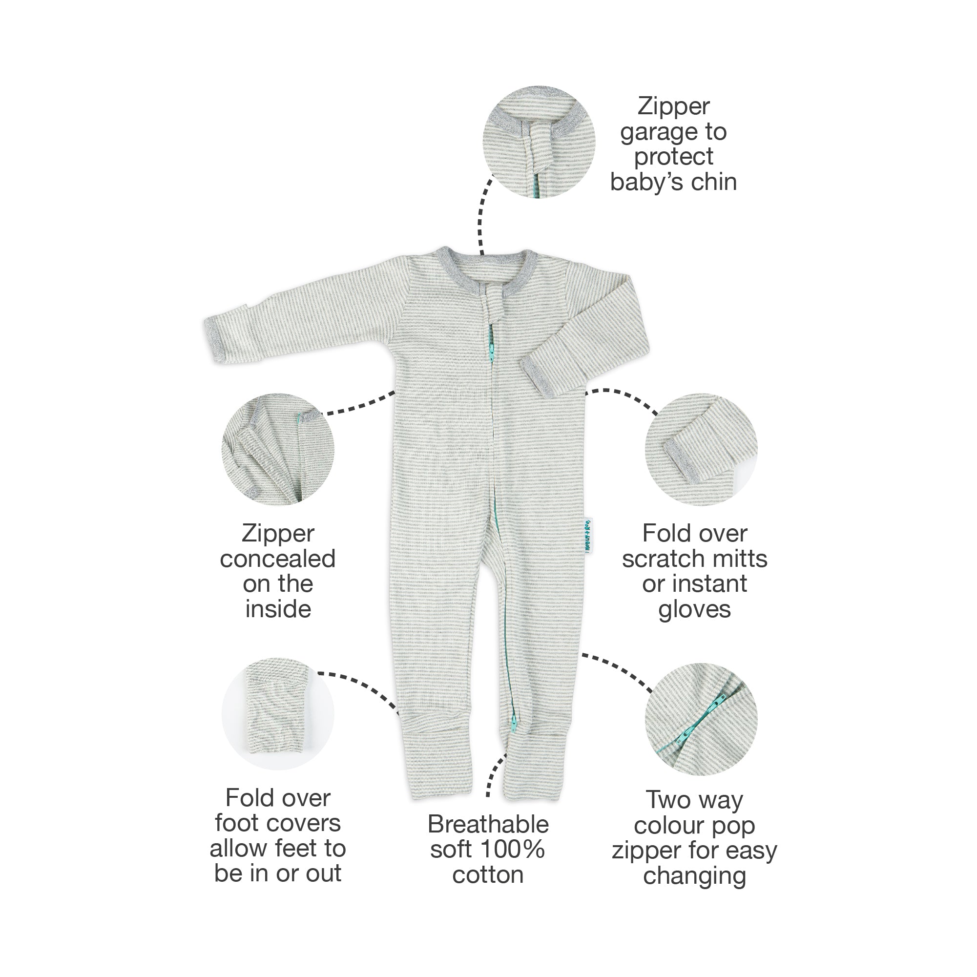 Two way zipper baby pajamas online