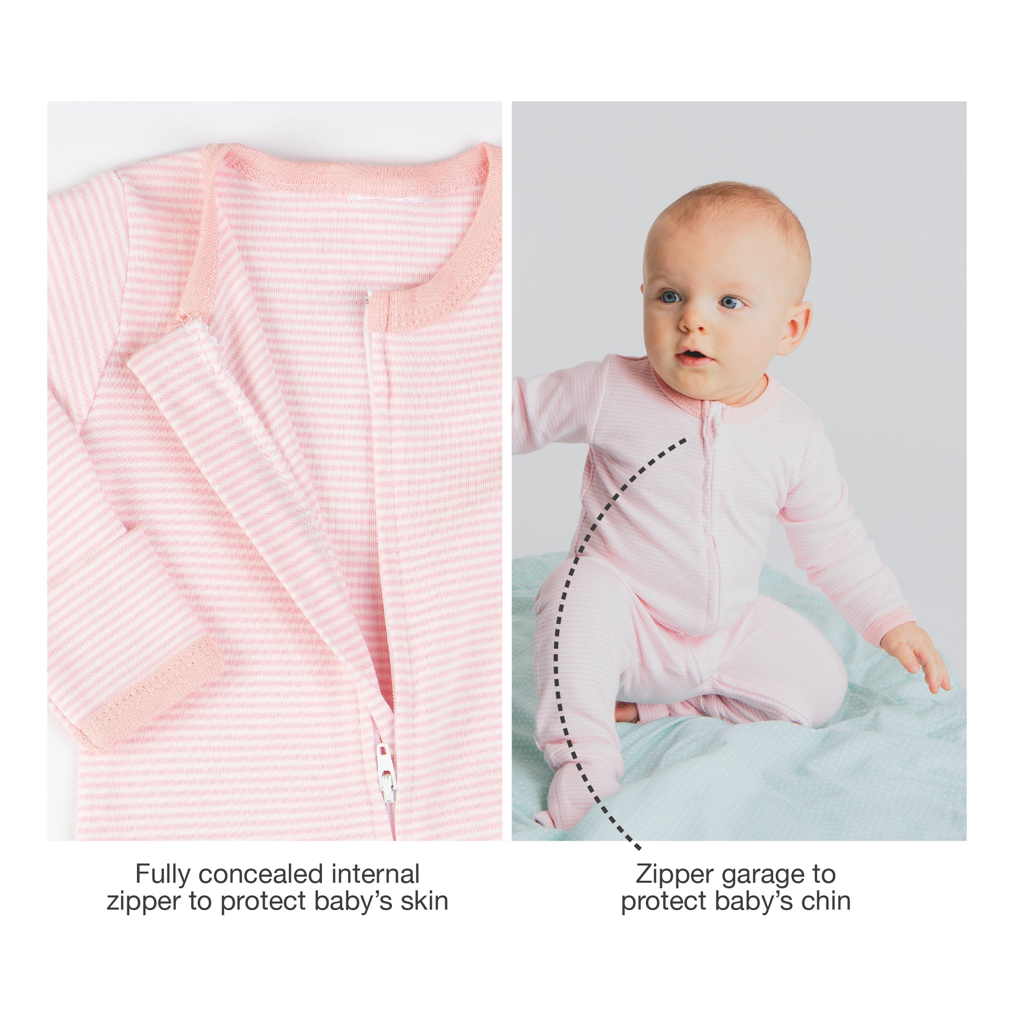 Trio Pack Pinks Sleepsuits with Zipper